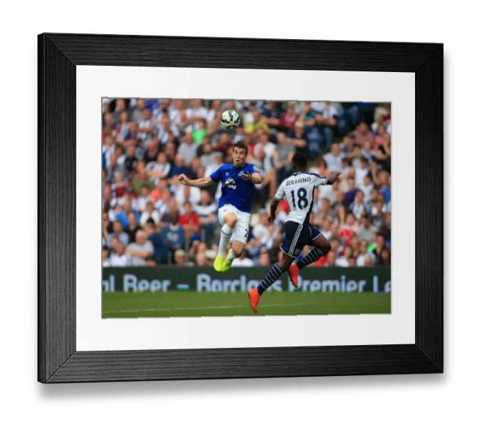 Framed Print : Battle for Possession: Coleman vs. Berahino in the Premier League Clash between Everton and West Bromwich Albion Framed Print : Battle for Possession: Coleman vs. Berahino in the Premier League Clash between Everton and West Bromwich Albion