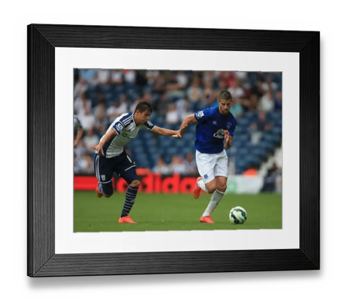 Framed Print : Battle for Possession: Mirallas vs. Gamboa - Premier League Showdown between West Bromwich Albion and Everton Framed Print : Battle for Possession: Mirallas vs. Gamboa - Premier League Showdown between West Bromwich Albion and Everton