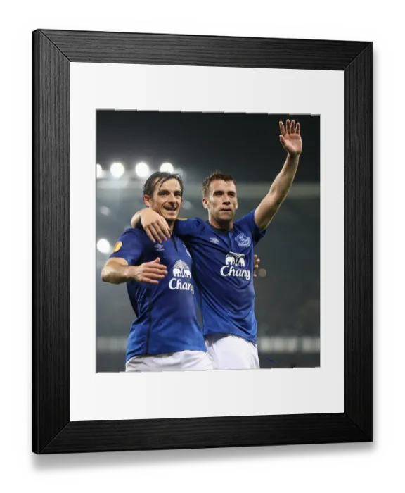 Framed Print : Everton's Coleman and Baines: United in Celebration after Scoring Second Goal in Europa League Framed Print : Everton's Coleman and Baines: United in Celebration after Scoring Second Goal in Europa League