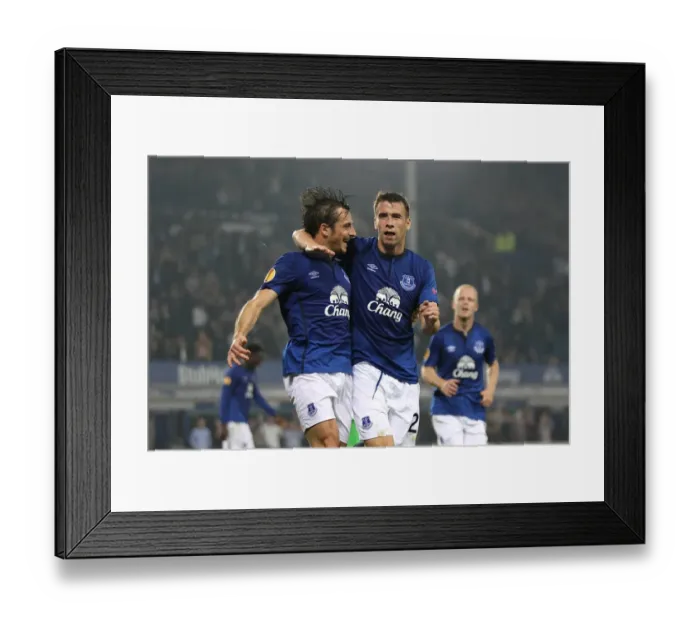 Framed Print : United in Victory: Coleman and Baines Celebrate Everton's Europa League Goals vs. VfL Wolfsburg Framed Print : United in Victory: Coleman and Baines Celebrate Everton's Europa League Goals vs. VfL Wolfsburg