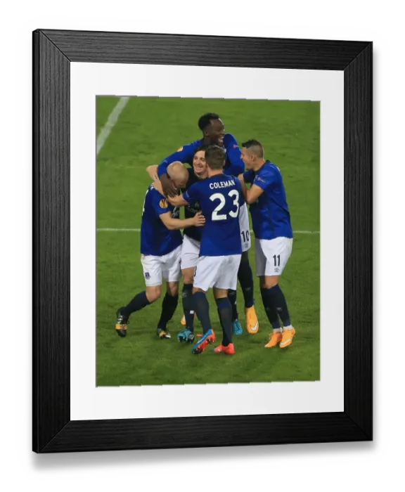 Framed Print : Everton's Europa League Victory: Leighton Baines Scores Decisive Penalty Against VfL Wolfsburg Framed Print : Everton's Europa League Victory: Leighton Baines Scores Decisive Penalty Against VfL Wolfsburg