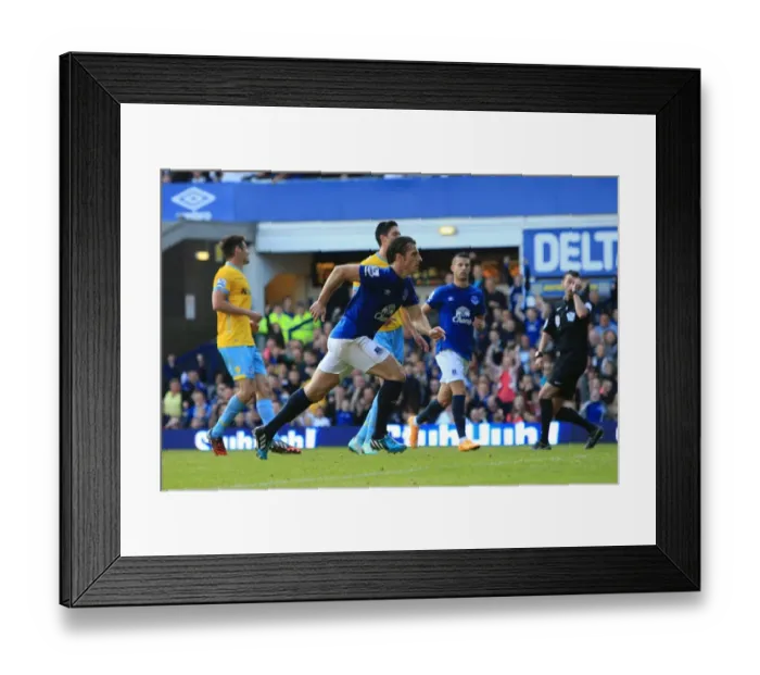 Framed Print : Leighton Baines Scores Everton's Second Goal vs. Crystal Palace at Goodison Park Framed Print : Leighton Baines Scores Everton's Second Goal vs. Crystal Palace at Goodison Park