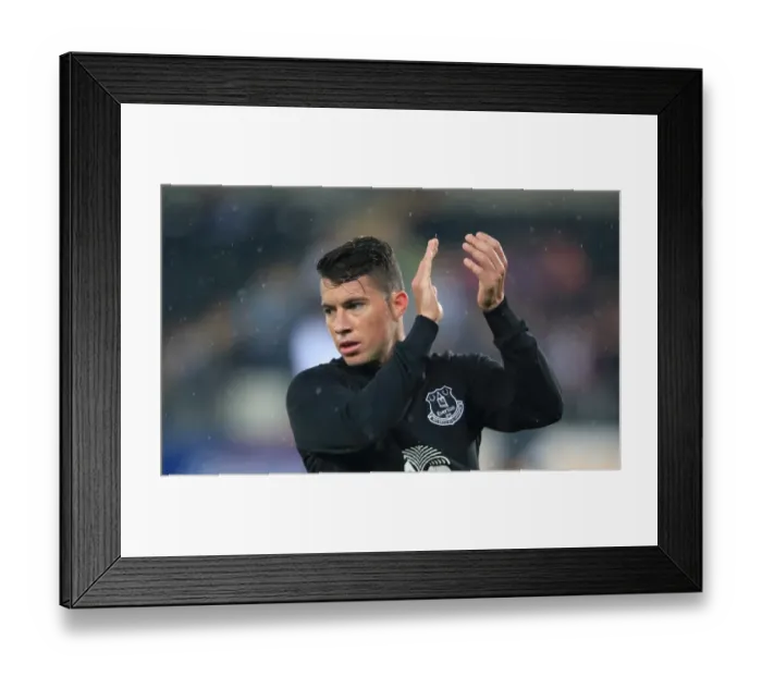 Framed Print : Bryan Oviedo Prepares for Everton's Capital One Cup Battle at Swansea