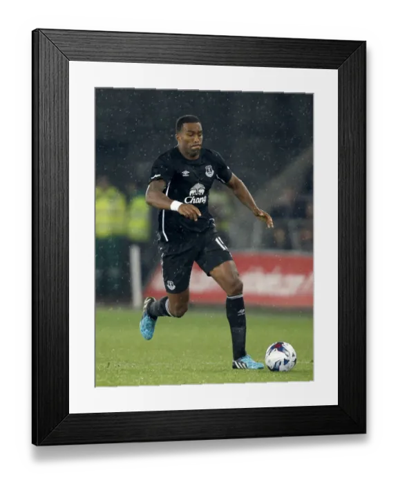 Framed Print : Sylvain Distin in Action: Everton vs Swansea City - Capital One Cup Third Round, Liberty Stadium