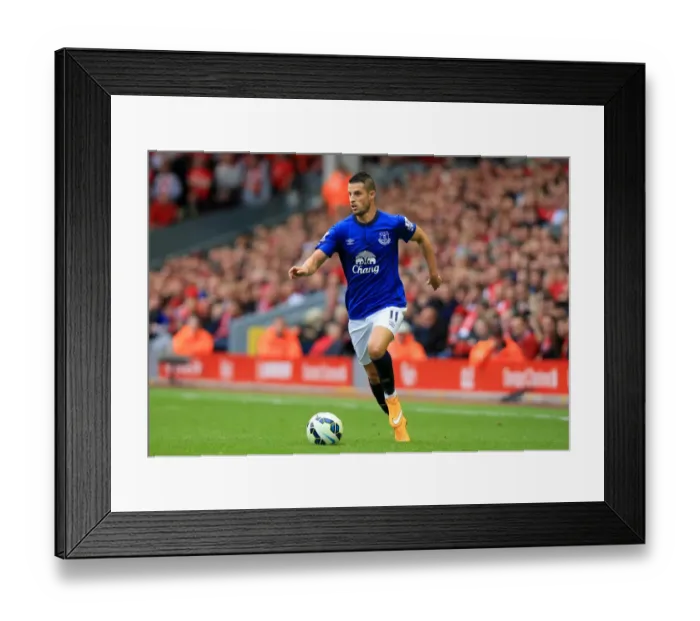 Framed Print : Mirallas in Action: Liverpool vs Everton, Premier League Rivalry at Anfield