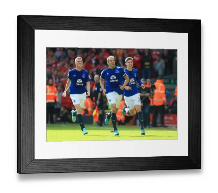 Framed Print : Jagielka Strikes First: Everton's Historic Goal at Anfield Against Liverpool (Barclays Premier League) Framed Print : Jagielka Strikes First: Everton's Historic Goal at Anfield Against Liverpool (Barclays Premier League)
