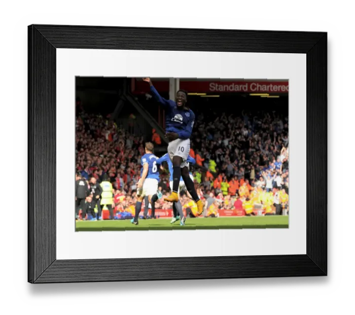 Framed Print : Everton's Unforgettable Moment: Lukaku and Jagielka Celebrate First Goal Against Liverpool at Anfield Framed Print : Everton's Unforgettable Moment: Lukaku and Jagielka Celebrate First Goal Against Liverpool at Anfield