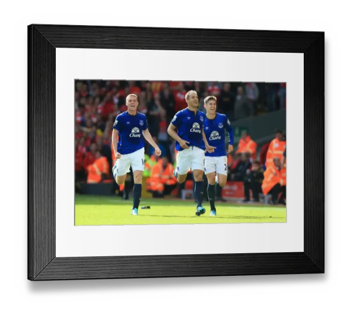 Framed Print : Jagielka's Historic Goal: Everton's Triumph over Liverpool at Anfield Framed Print : Jagielka's Historic Goal: Everton's Triumph over Liverpool at Anfield