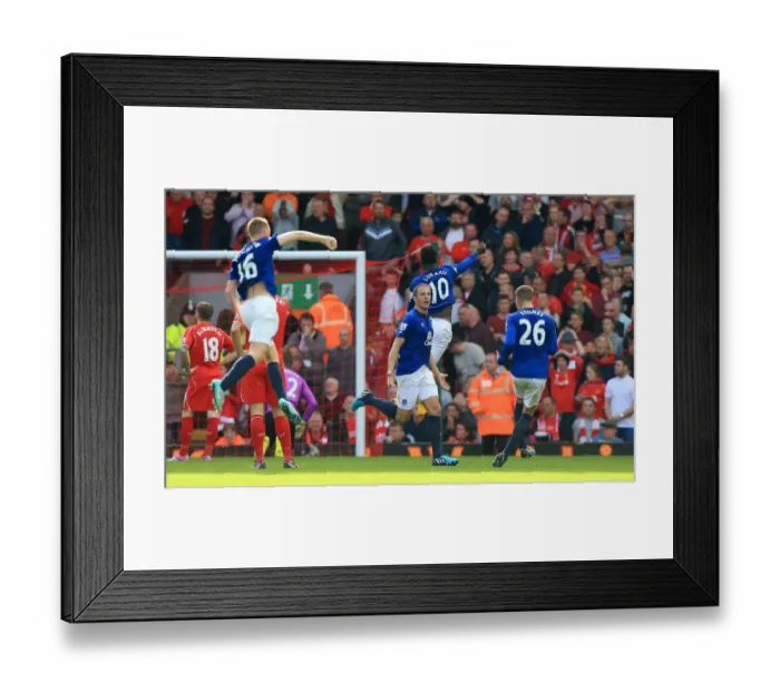 Framed Print : Phil Jagielka's Historic Rivalry Goal: Everton's First at Anfield in the Premier League Framed Print : Phil Jagielka's Historic Rivalry Goal: Everton's First at Anfield in the Premier League