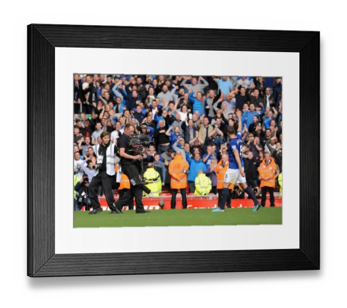 Framed Print : Phil Jagielka Greets Liverpool Fans Amidst Intense Anfield Rivalry (BPL: Everton vs. Liverpool) Framed Print : Phil Jagielka Greets Liverpool Fans Amidst Intense Anfield Rivalry (BPL: Everton vs. Liverpool)