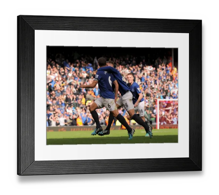 Framed Print : Jagielka's Rivalry-Defying Goal: Everton's Historic First at Anfield Framed Print : Jagielka's Rivalry-Defying Goal: Everton's Historic First at Anfield