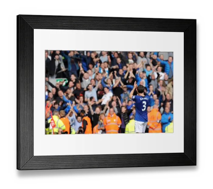 Framed Print : Leighton Baines Salutes Everton Fans at Anfield: Liverpool vs Everton, Premier League Framed Print : Leighton Baines Salutes Everton Fans at Anfield: Liverpool vs Everton, Premier League