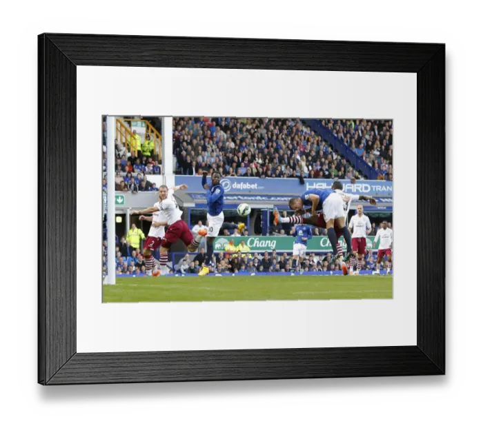 Framed Print : Phil Jagielka Scores First Goal: Everton's Victory at Goodison Park vs Aston Villa (Barclays Premier League) Framed Print : Phil Jagielka Scores First Goal: Everton's Victory at Goodison Park vs Aston Villa (Barclays Premier League)