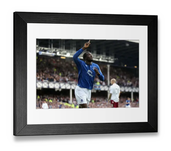 Framed Print : Romelu Lukaku's Brace: Everton Takes 2-0 Lead Over Aston Villa (Barclays Premier League) Framed Print : Romelu Lukaku's Brace: Everton Takes 2-0 Lead Over Aston Villa (Barclays Premier League)