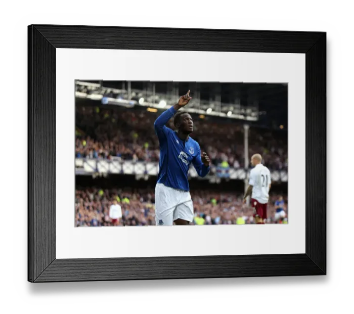 Framed Print : Romelu Lukaku's Double: Everton FC's Victory Over Aston Villa in the Premier League (Everton 2-0 Aston Villa)