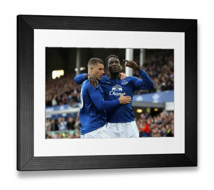 Framed Print : Everton's Double Threat: Lukaku and Barkley Celebrate Glory at Goodison Park Framed Print : Everton's Double Threat: Lukaku and Barkley Celebrate Glory at Goodison Park
