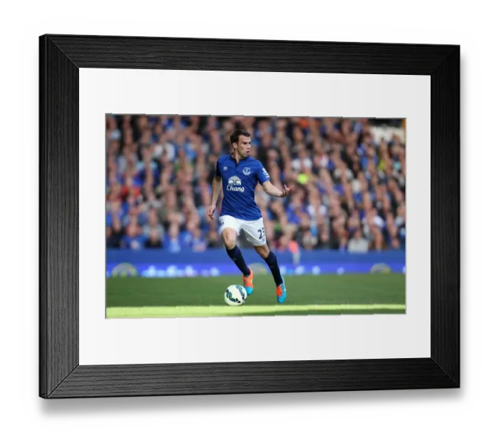 Framed Print : Seamus Coleman in Action: Everton vs Aston Villa, Premier League - Goodison Park