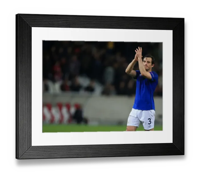 Framed Print : Everton's Leighton Baines Celebrates UEFA Europa League Victory Over Lille OSC and Acknowledges Adoring Fans Framed Print : Everton's Leighton Baines Celebrates UEFA Europa League Victory Over Lille OSC and Acknowledges Adoring Fans