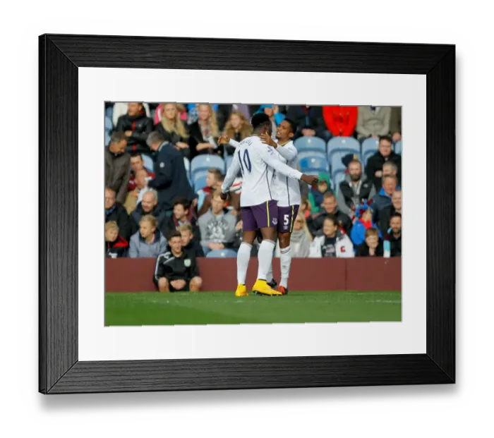 Framed Print : Everton's Lukaku and Eto'o: A Dynamic Duo Celebrates a Goal Against Burnley