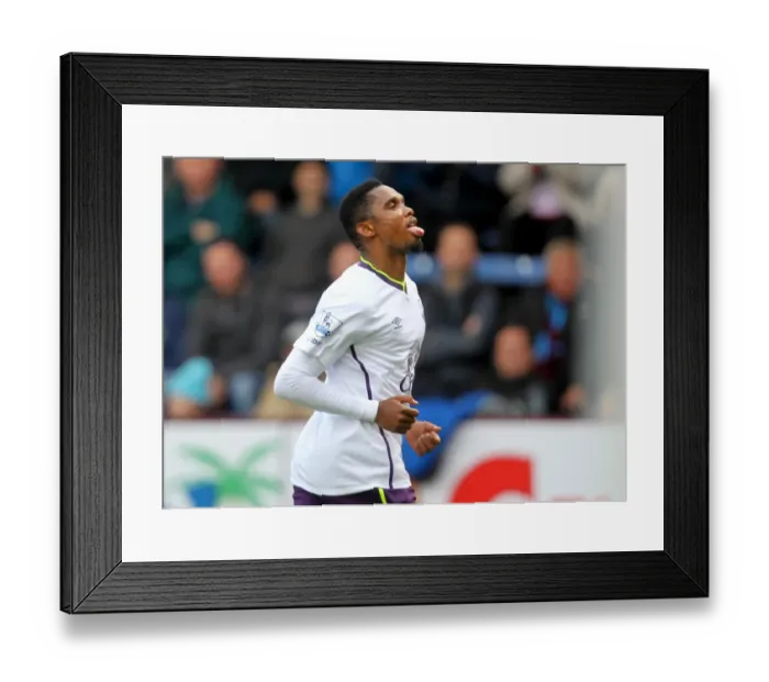 Framed Print : Eto'o Scores Again: Everton's Victory over Burnley in Barclays Premier League Framed Print : Eto'o Scores Again: Everton's Victory over Burnley in Barclays Premier League