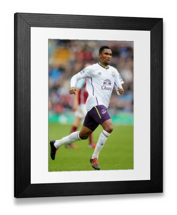 Framed Print : Eto'o in Action: Everton vs. Burnley, Barclays Premier League (2014)