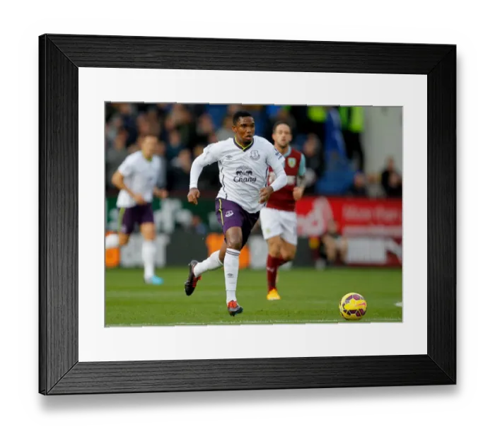 Framed Print : Eto'o's Everton Triumph Over Burnley at Turf Moor - Barclays Premier League Framed Print : Eto'o's Everton Triumph Over Burnley at Turf Moor - Barclays Premier League