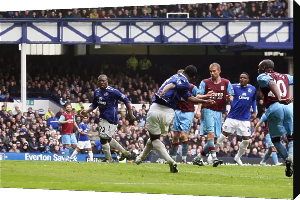 Football - Everton v Aston Villa Barclays Premier League - Goodison Park - 27  /  4  /  08 Joseph Yobo (C) scores Evertons second goal Mandatory Credit: Action Images  /  Scott Heavey Livepic NO ONLINE  /  INTERNET USE WITHOUT A LICENCE FROM THE FOOTBALL DATA