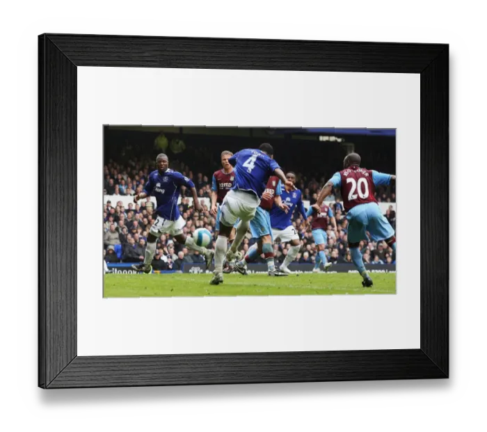 Framed Print : Joseph Yobo Scores Everton's Second Goal Against Aston Villa (2008) - Barclays Premier League Framed Print : Joseph Yobo Scores Everton's Second Goal Against Aston Villa (2008) - Barclays Premier League