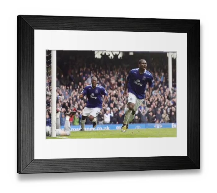 Framed Print : Joseph Yobo Scores the Decisive Goal: Everton's Victory over Aston Villa, Barclays Premier League, Goodison Park, 27 April 2008