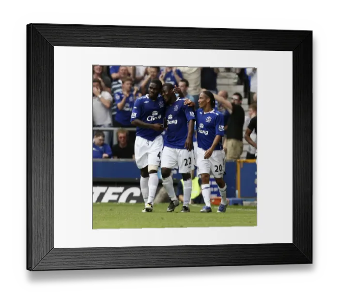 Framed Print : Yakubu Scores First Goal for Everton Against Newcastle United, Premier League 2008