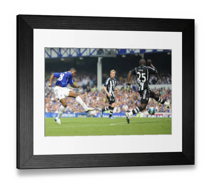 Framed Print : Anichebe's Determined Strike: Everton vs Newcastle United, Barclays Premier League, May 11, 2008 Framed Print : Anichebe's Determined Strike: Everton vs Newcastle United, Barclays Premier League, May 11, 2008