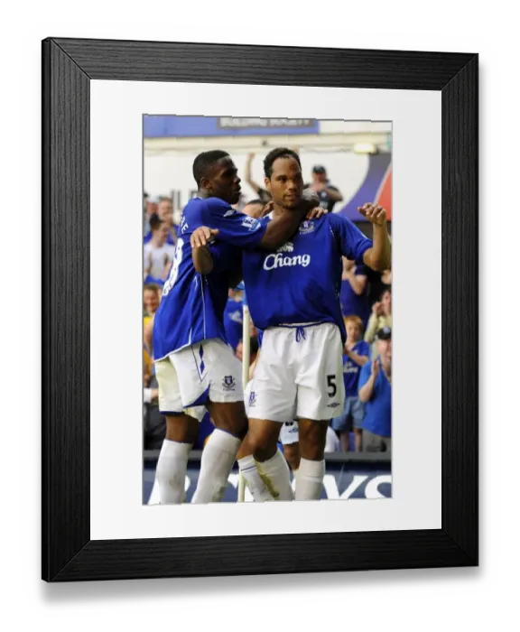 Framed Print : Football - Everton v Newcastle United Barclays Premier League - Goodison Park - 11 / 5 / 08 Evertons Joleon Lescott (R) celebrates scoring his sides second goal with team mate Victor Anichebe Mandatory Credit: Action Images / Keith Williams Livepic Framed Print : Football - Everton v Newcastle United Barclays Premier League - Goodison Park - 11 / 5 / 08 Evertons Joleon Lescott (R) celebrates scoring his sides second goal with team mate Victor Anichebe Mandatory Credit: Action Images / Keith Williams Livepic