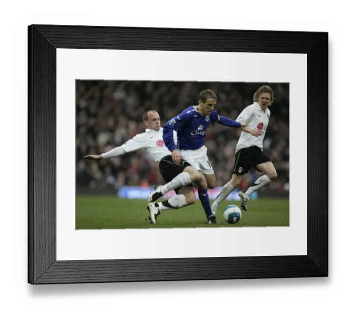 Framed Print : Phil Neville vs. Danny Murphy: A Premier League Battle at Craven Cottage (2008) - Fulham vs. Everton Framed Print : Phil Neville vs. Danny Murphy: A Premier League Battle at Craven Cottage (2008) - Fulham vs. Everton