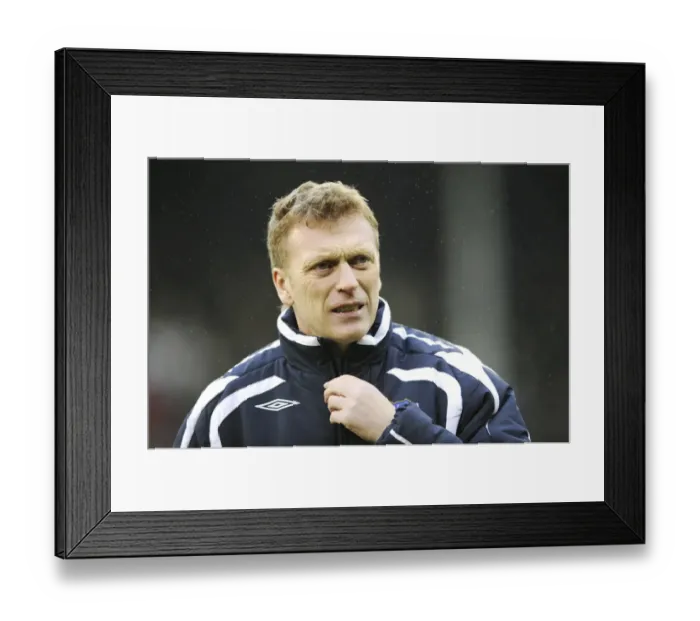 Framed Print : David Moyes and Everton Face Fulham in Barclays Premier League, March 2008