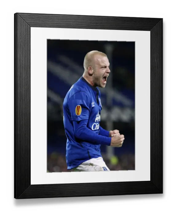 Framed Print : Everton's Steven Naismith: Celebrating a Hat-trick Against Lille in the Europa League at Goodison Park Framed Print : Everton's Steven Naismith: Celebrating a Hat-trick Against Lille in the Europa League at Goodison Park
