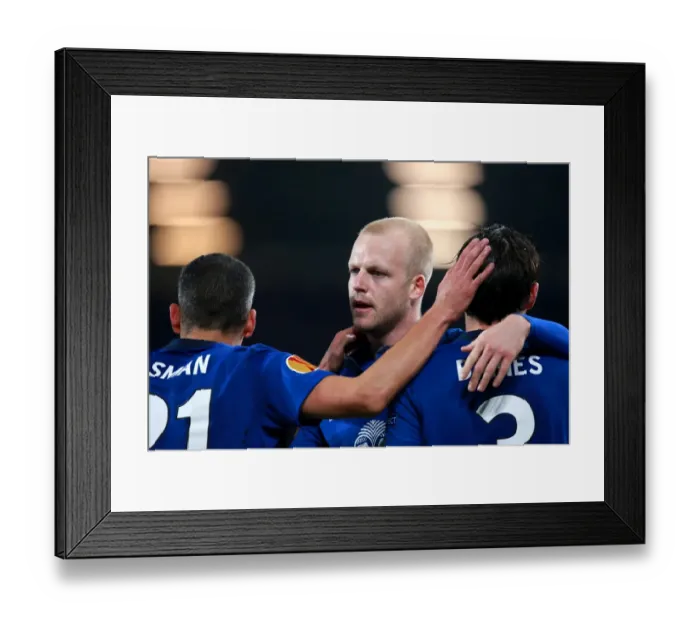 Framed Print : Naismith Scores Third: Everton's Europa League Triumph Over Lille Framed Print : Naismith Scores Third: Everton's Europa League Triumph Over Lille