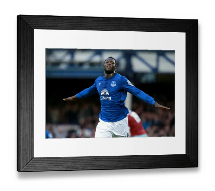 Framed Print : Romelu Lukaku's Thrilling First Goal: Everton vs. West Ham United, Premier League Framed Print : Romelu Lukaku's Thrilling First Goal: Everton vs. West Ham United, Premier League