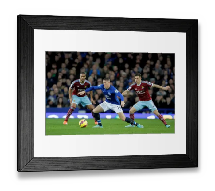 Framed Print : Intense Rivalry: Barkley vs. Cresswell Battle at Goodison Park - Everton vs. West Ham United, Premier League Framed Print : Intense Rivalry: Barkley vs. Cresswell Battle at Goodison Park - Everton vs. West Ham United, Premier League