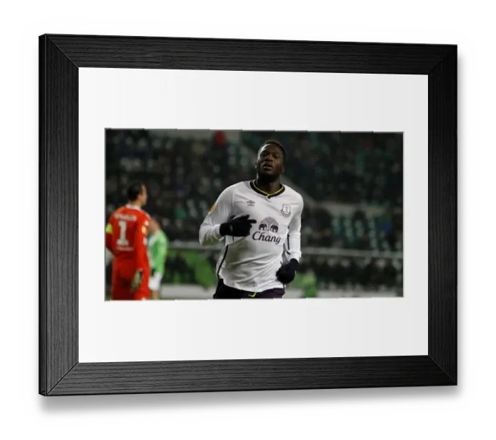 Framed Print : Romelu Lukaku Scores First Goal for Everton in UEFA Europa League Match against VfL Wolfsburg Framed Print : Romelu Lukaku Scores First Goal for Everton in UEFA Europa League Match against VfL Wolfsburg