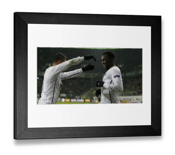 Framed Print : Romelu Lukaku Scores First Goal for Everton in Europa League: VfL Wolfsburg vs Everton (Group H)