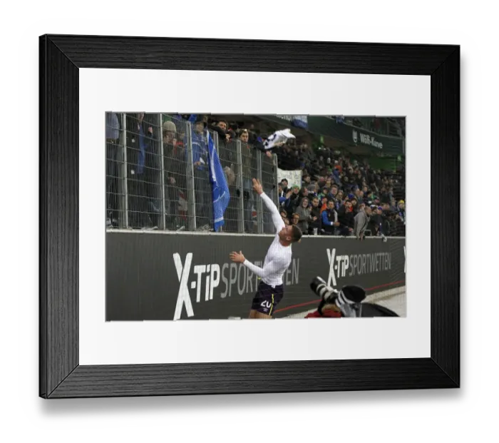 Framed Print : Everton's Europa League Victory: Ross Barkley's Emotional Shirt Throw (vs VfL Wolfsburg) Framed Print : Everton's Europa League Victory: Ross Barkley's Emotional Shirt Throw (vs VfL Wolfsburg)