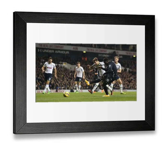 Framed Print : Lukaku's Thunderous Shot: Everton vs. Tottenham, Premier League Rivalry Framed Print : Lukaku's Thunderous Shot: Everton vs. Tottenham, Premier League Rivalry