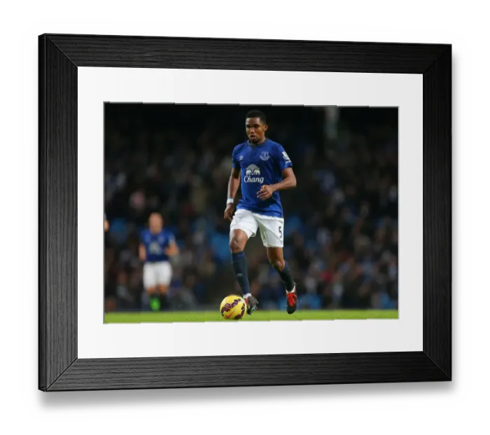 Framed Print : Samuel Eto'o at Etihad Stadium: Manchester City vs. Everton - Barclays Premier League Framed Print : Samuel Eto'o at Etihad Stadium: Manchester City vs. Everton - Barclays Premier League