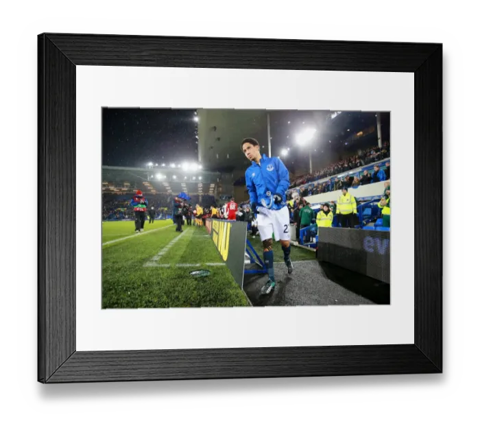 Framed Print : Everton's Steven Pienaar Leads Team Out in UEFA Europa League Clash vs FK Krasnodar at Goodison Park