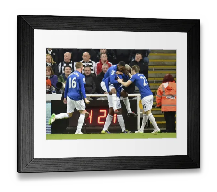 Framed Print : Everton's Arouna Kone Scores First Goal Against Newcastle United in Premier League Framed Print : Everton's Arouna Kone Scores First Goal Against Newcastle United in Premier League