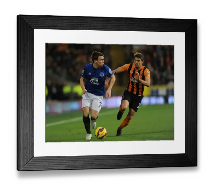 Framed Print : Battle for the Ball: Seamus Coleman vs. Gaston Ramirez, Hull City vs. Everton, Barclays Premier League Framed Print : Battle for the Ball: Seamus Coleman vs. Gaston Ramirez, Hull City vs. Everton, Barclays Premier League