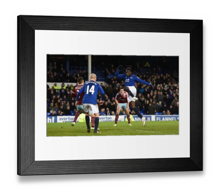 Framed Print : Romelu Lukaku Scores First Goal: Everton's FA Cup Victory Over West Ham United at Goodison Park Framed Print : Romelu Lukaku Scores First Goal: Everton's FA Cup Victory Over West Ham United at Goodison Park