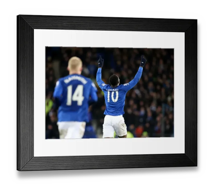 Framed Print : Romelu Lukaku's Thrilling FA Cup Goal and Euphoric Celebration: Everton's First at Goodison Park vs. West Ham United Framed Print : Romelu Lukaku's Thrilling FA Cup Goal and Euphoric Celebration: Everton's First at Goodison Park vs. West Ham United