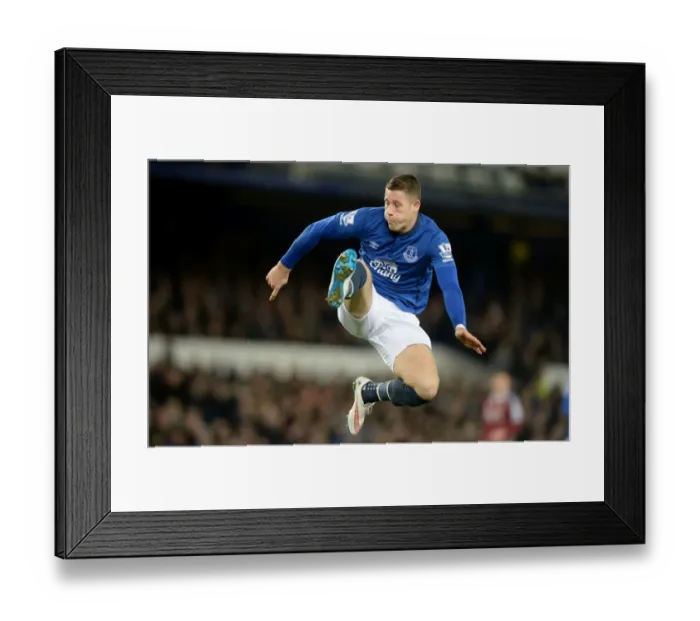Framed Print : Leaping Ross Barkley: FA Cup Third Round Showdown at Goodison Park