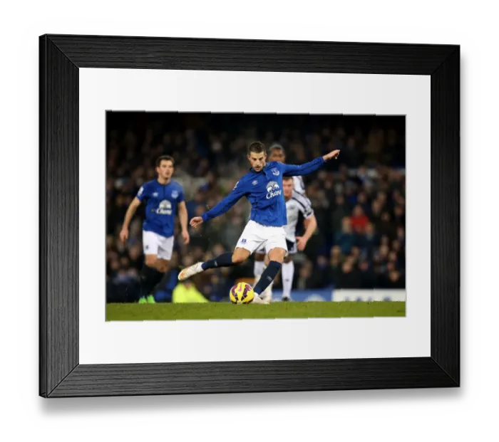 Framed Print : Mirallas Misses Everton's Penalty: A Costly Blunder Against West Brom in Premier League